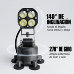 140 grados de inclinación y 270 grados de giro